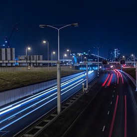 IJ-tunnel in de avond van Andrew van der Beek