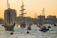 Ships in backlight