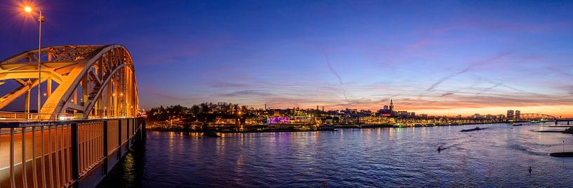 Nijmegen skyline at the river Waal during sunset by Sjoerd van der Wal Photography