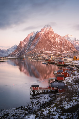 Sanftes Winterlicht über Reine, Lofoten