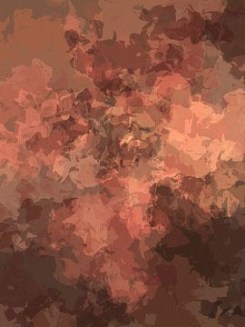 Moderne abstracte kunst. Organische vormen in aardetinten van Dina Dankers