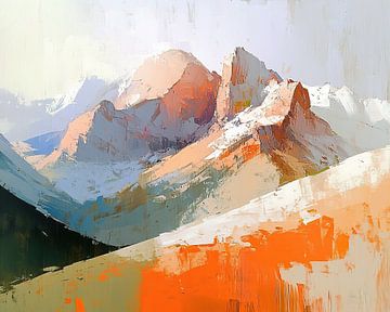 Berglandschap Schilderij van Abstract Schilderij