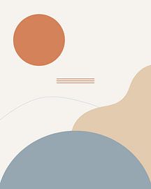 Nordic Horizon in Terracotta and Blue by TampuArt
