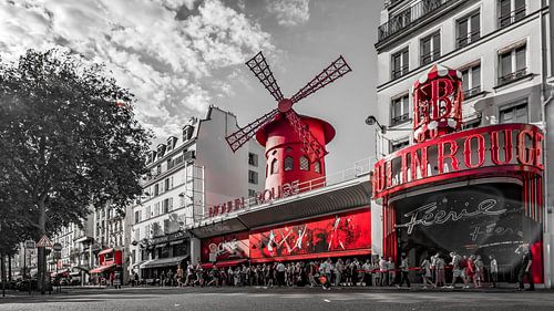 Moulin Rouge dag rood en zwartwit