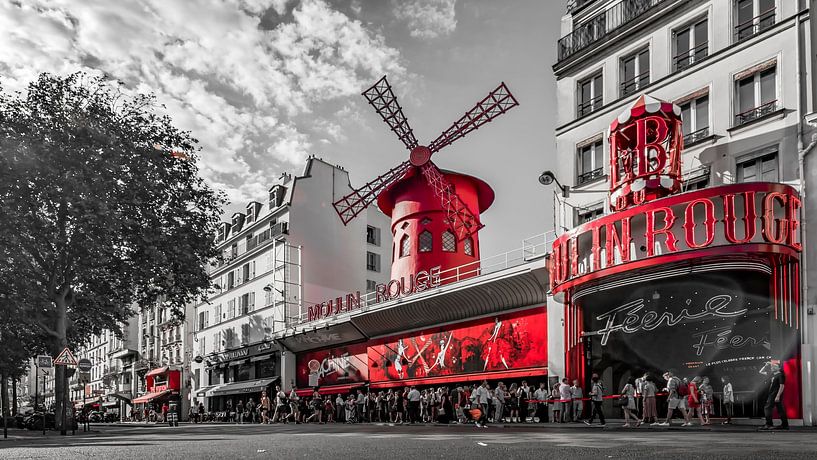 Moulin Rouge Tag rot und schwarz-weiß von okkofoto