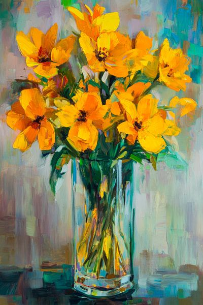 Yellow flower vases by Poster Art Shop