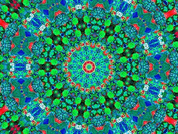 Mandala in Petrol (Flower Power & Retro) van Caroline Lichthart