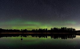 Northern Lights Swedish lake