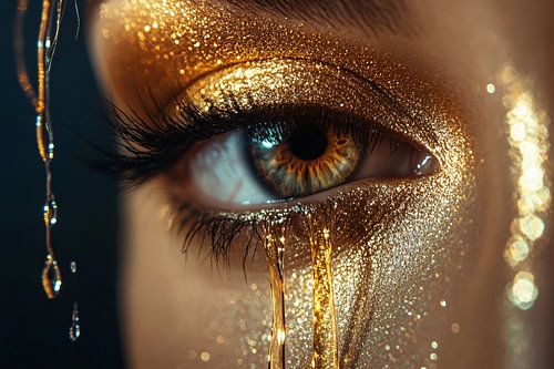 Oog met gouden glitter