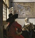 Johannes Vermeer. Le soldat et la fille qui rit par 1000 Schilderijen Aperçu