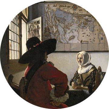 Johannes Vermeer. De soldaat en het lachende meisje