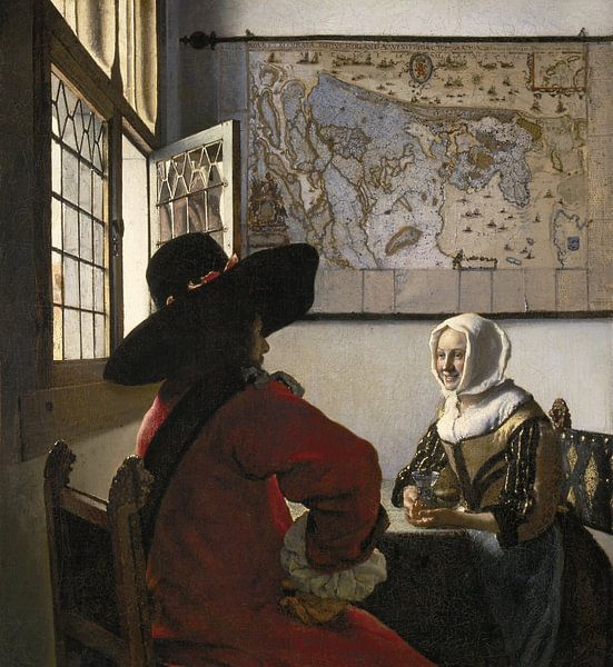 Johannes Vermeer. Le soldat et la fille qui rit par 1000 Schilderijen