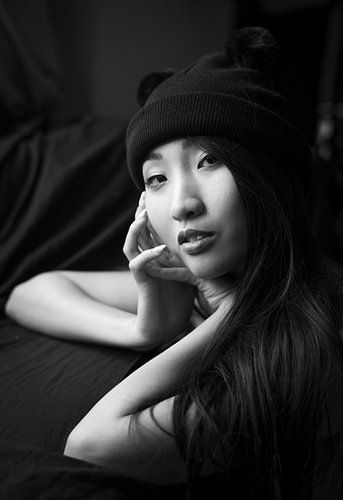 Portrait of Minh-Ly in B&W