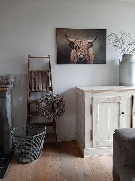 Customer photo: Scottish Highland Cow by Diana van Tankeren, on canvas