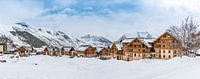 Verschneites Skidorf in Les Sybelles, Frankreich von Easycopters Miniaturansicht