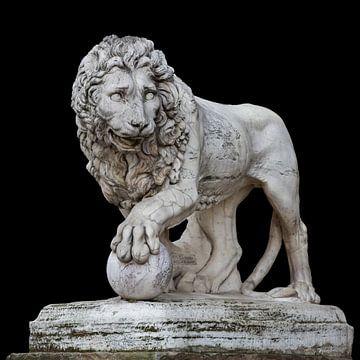 Standbeeld van Leeuw (genaamd Marzocco ) in centrum Florence, Toscane, Italië