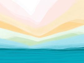 Turquoise landscape in pastel shades  by Femke Bender