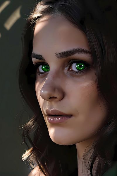 Emerald Gaze: A Soul's Reflection by Sanne den Engelsman