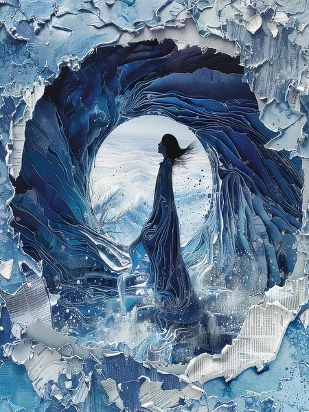 Frau in einem blauen Kleid von TOAN TRAN