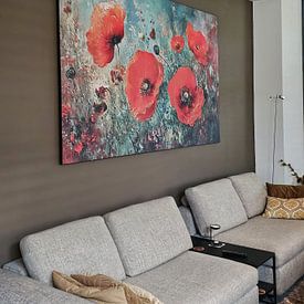 Klantfoto: Klaprozen van Blikvanger Schilderijen, als artframe