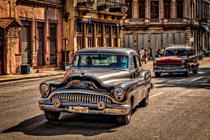 Vintage car HDR in the streets of Old Havana Cuba by Dieter Walther