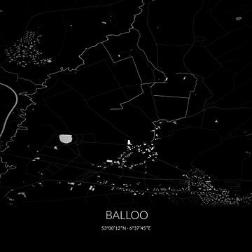 Zwart-witte landkaart van Balloo, Drenthe. van Rezona