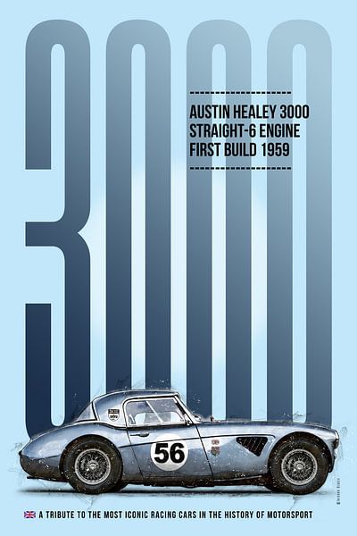 Austin Healey 3000 eerbetoon van Theodor Decker