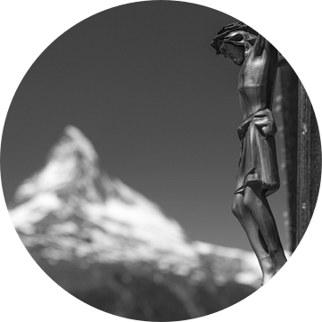 Christusbeeld met Matterhorn van Menno Boermans