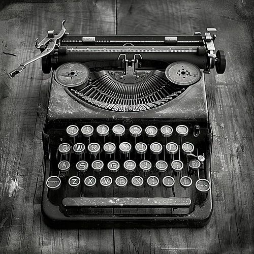 Industrial Typewriter in Black and White