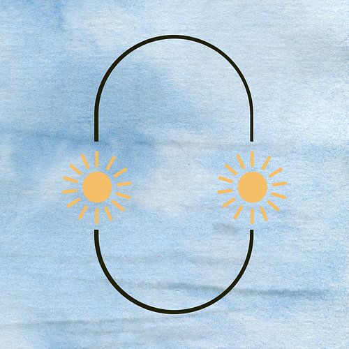 Abstract Smile funny Tekening - zon schilderij