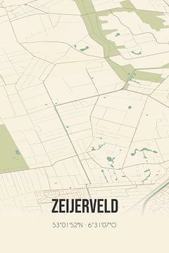 Vintage landkaart van Zeijerveld (Drenthe) van Rezona