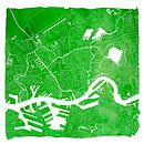 Rotterdam Stadskaart | Groen aquarel | Vierkant met Witte kader van WereldkaartenShop thumbnail