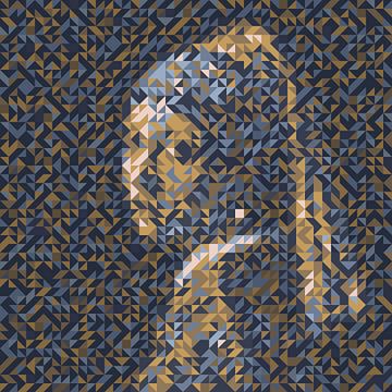 Geometric Girl with the Pearl Earring by Ramon Schellevis