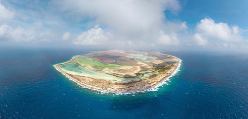 De zuidpunt van Bonaire tussen twee zeeën
