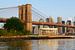 Brooklyn Bridge en Manhattan New York skyline in de ochtend, panorama van Merijn van der Vliet