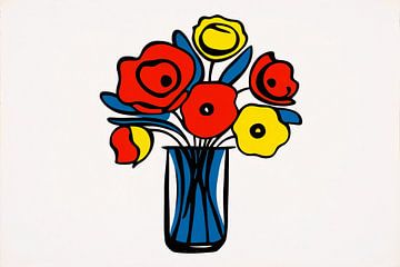 Kleurrijke bloemen in moderne stijl van Imperial Art House