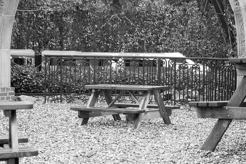 Railway museum - children's train black and white