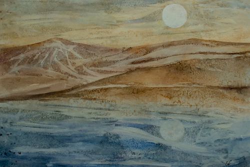 Weerspiegeling van een landschap