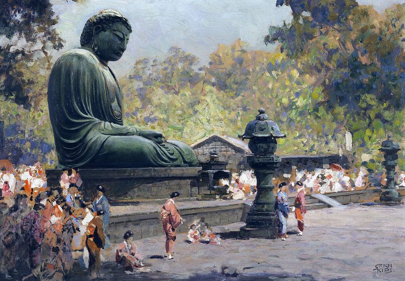 Le Grand Bouddha (Daibutsu) à Kamakura, Japon, ERICH KIPS, vers 1928. par Atelier Liesjes