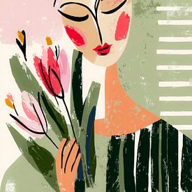 Zachte portretkunst met bloemen en kleur van But First Framing