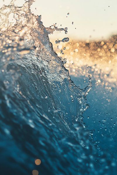 Wasser splash im Abendlicht von Poster Art Shop