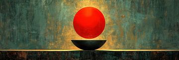Modern Abstract Rood | Rouge Orb Balance van Kunst Kriebels