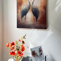 Klantfoto: Kraanvogels liefde van Digitale Schilderijen, als ArtFrame
