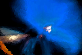 A blue glow in the cosmos by Alberé de Ville