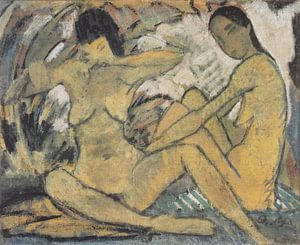 Fille accroupie, Otto Mueller - vers 1914 sur Atelier Liesjes