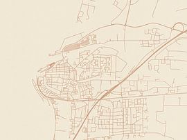 Terracotta-Stil Karte von Harlingen von De Kaartenwinkel