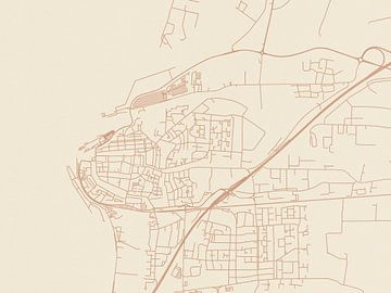 Kaart van Harlingen in Terracotta van Map Art Studio
