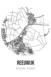 Reeuwijk (Zuid-Holland) | Landkaart | Zwart-wit van Stad & Wand