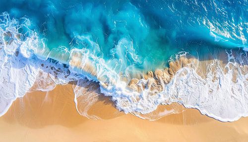 Luchtfoto met blauwe golven