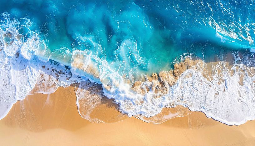 Luftbildhintergrund mit blauen Wellen von Mustafa Kurnaz